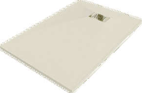 Mexen Hugo stačiakampis dušo padėklas SMC 100 x 80 cm, smėlio spalvos, aukso dangtelis - 42698010-G