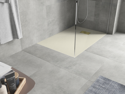 Mexen Hugo stačiakampis dušo padėklas SMC 100 x 80 cm, smėlio spalvos, aukso dangtelis - 42698010-G