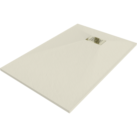 Mexen Hugo stačiakampis dušo padėklas SMC 90 x 80 cm, smėlio spalvos, auksinė dangtelis - 42698090-G