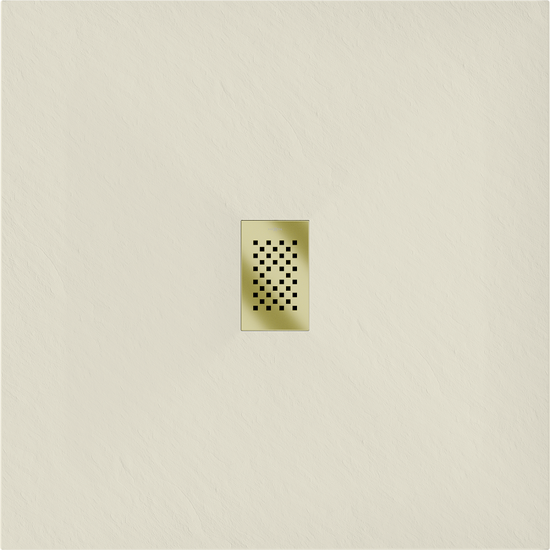 Mexen Hugo kvadratinis dušo padėklas SMC 100 x 100 cm, smėlio spalvos, auksinė danga - 42691010-G