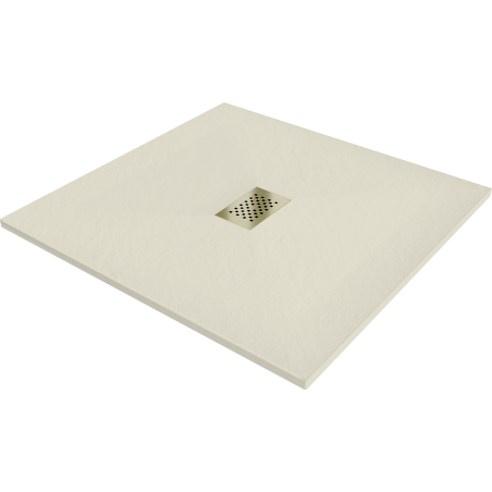 Mexen Hugo kvadratinis dušo padėklas SMC 100 x 100 cm, smėlio spalvos, auksinė danga - 42691010-G