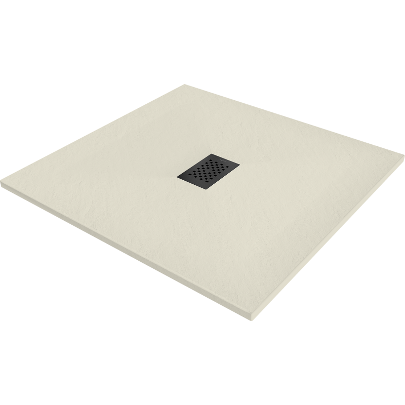 Mexen Hugo kvadratinis dušo padėklas SMC 80 x 80 cm, smėlio spalvos, juodas dangtelis - 42698080-B