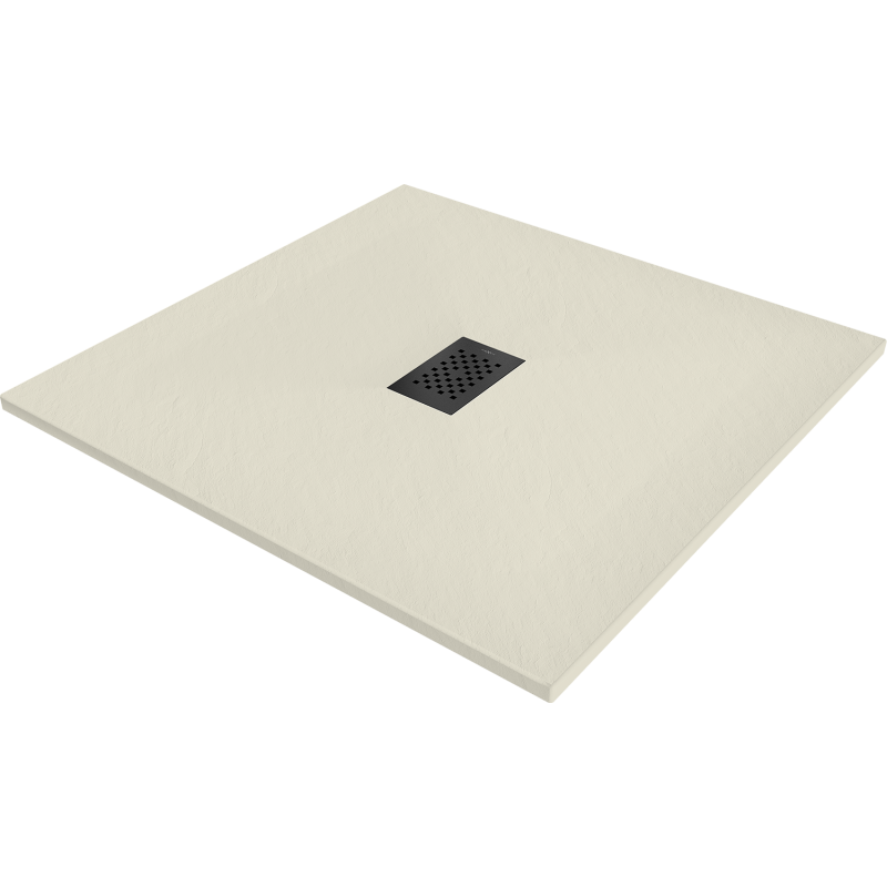 Mexen Hugo kvadratinis dušo padėklas SMC 90 x 90 cm, smėlio spalvos, juodas dangtelis - 42699090-B