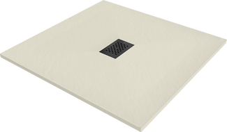 Mexen Hugo kvadratinis dušo padėklas SMC 90 x 90 cm, smėlio spalvos, juodas dangtelis - 42699090-B