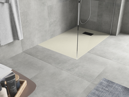 Mexen Hugo stačiakampis dušo padėklas SMC 100 x 70 cm, smėlio, juodas dangtelis - 42697010-B