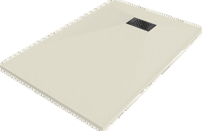 Mexen Hugo stačiakampis dušo padėklas SMC 80 x 70 cm, smėlinis, juodas dangtelis - 42697080-B