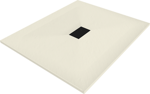 Mexen Hugo stačiakampis dušo padėklas SMC 120 x 100 cm, smėlio spalvos, juodas dangtelis - 42691012-B