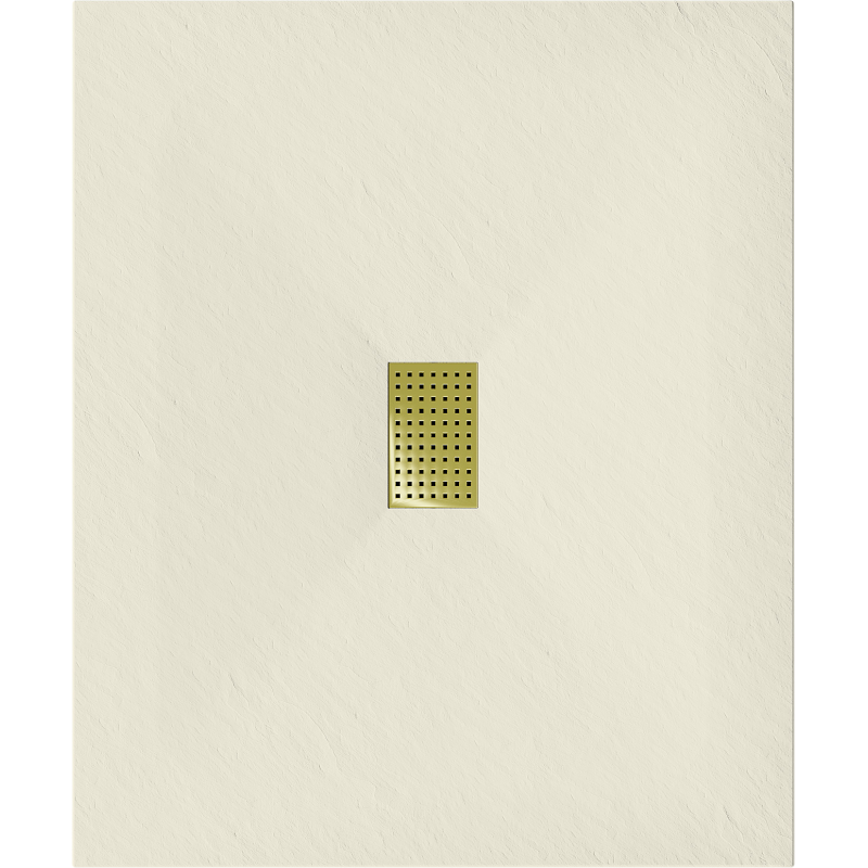 Mexen Hugo stačiakampis dušo padėklas SMC 120 x 100 cm, smėlio spalvos, auksinė sklendė - 42691012-G