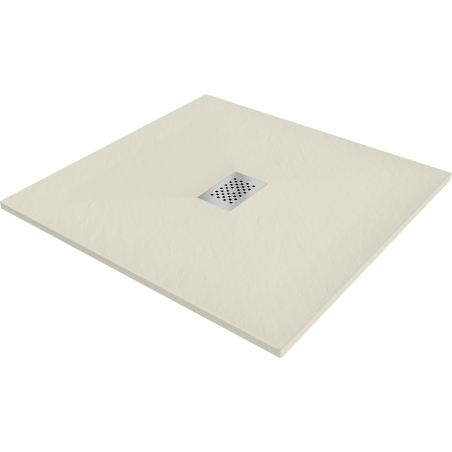 Mexen Hugo kvadratinė SMC dušo padėklas 90 x 90 cm, smėlio spalvos, inox danga - 42699090-X