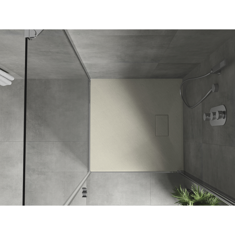 Mexen Hugo kvadratinė dušo bazė SMC 80 x 80 cm, smėlinis - 42698080