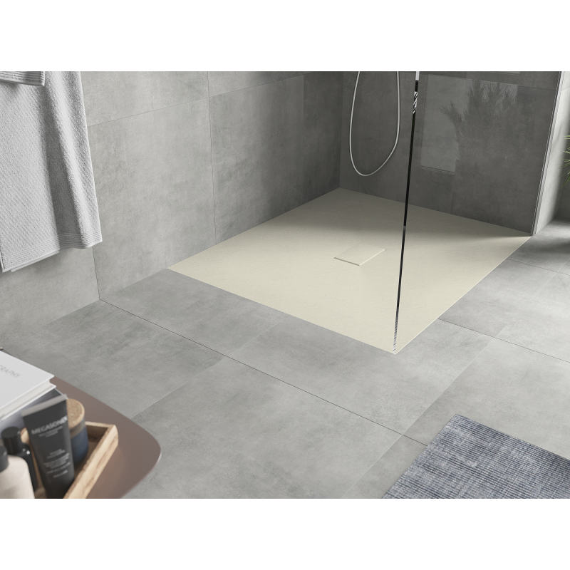 Mexen Hugo stačiakampis dušo padėklas SMC 120 x 100 cm, smėlio spalvos - 42691012