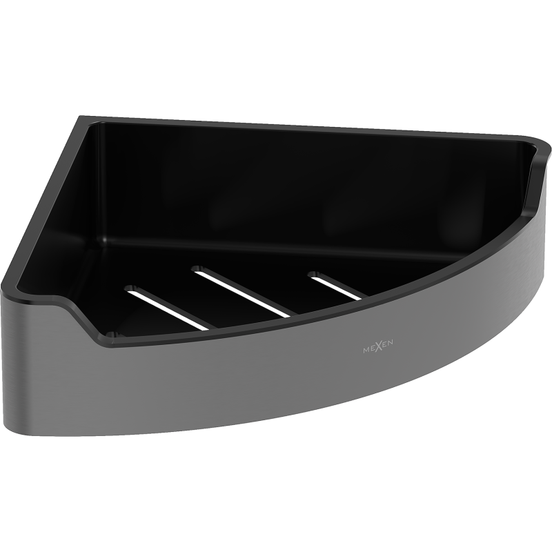 Mexen Rivon-C vonios kambario kampe esantis krepšelis, matinės pilkumos šlifuotas - 70A8525-66