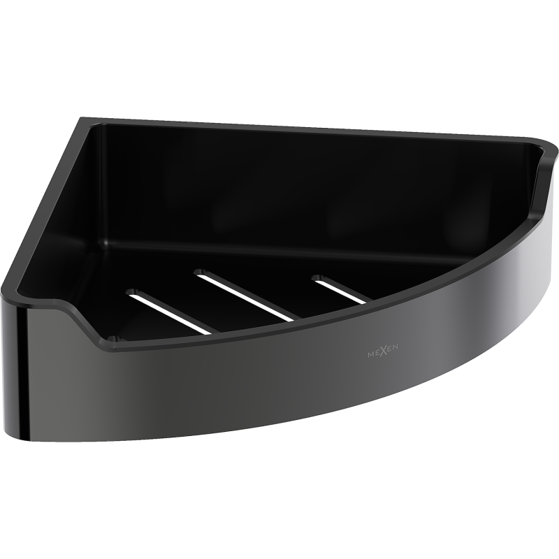 Mexen Rivon-C vonios kampinis krepšelis, juodas chromas - 70A8525-73