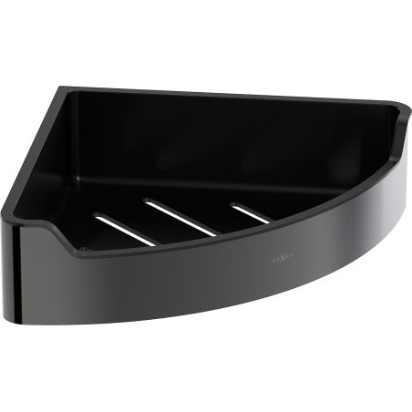 Mexen Rivon-C vonios kampinis krepšelis, juodas chromas - 70A8525-73