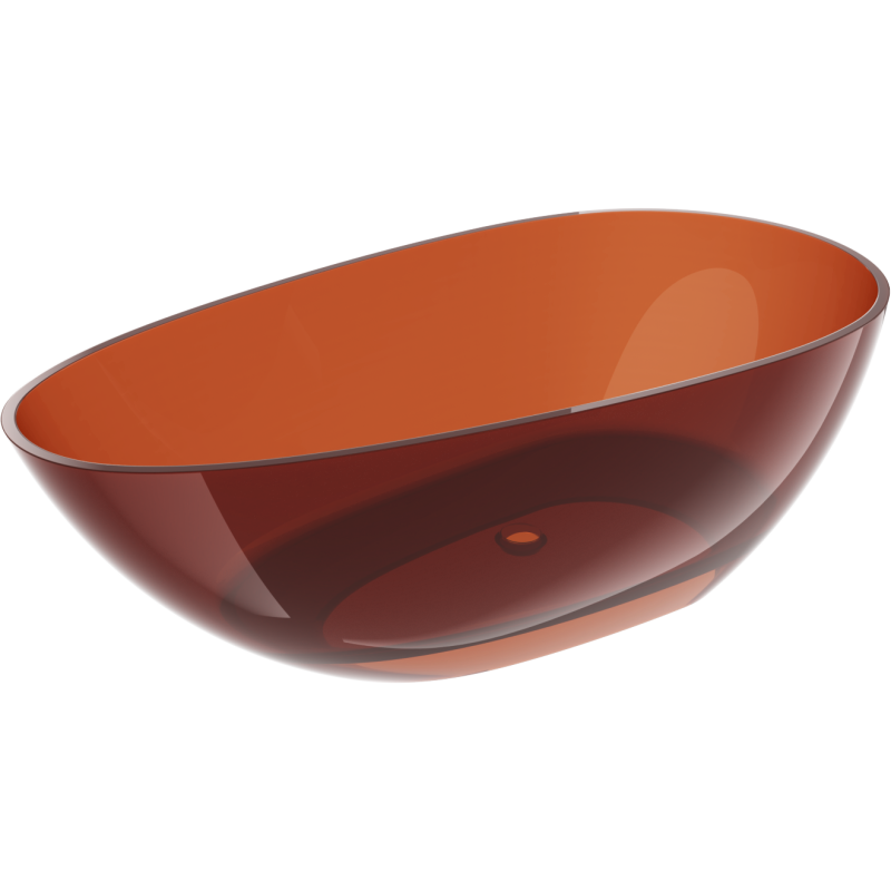 Mexen Glass earth laisvai stovinti skaidri vonia 170 x 85 cm, chromuotas kamštis - 58061708505