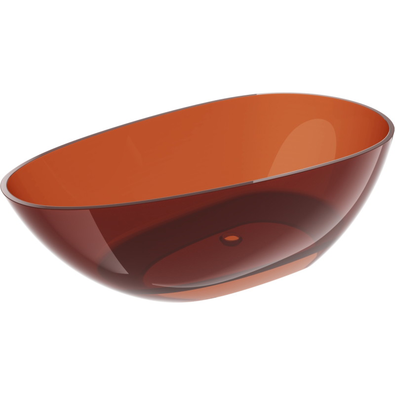 Mexen Glass skaidri laisvai stovinti vonia 170 x 85 cm, žemė, chromuotas kamštis - 58061708505