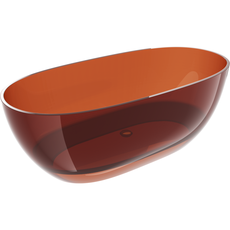 Mexen Pure earth laisvai pastatoma vonia skaidri 170 x 80 cm, chromuotas kamštis - 58071708005