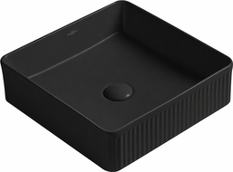 Mexen Grovo praustuvo indas, rifliuotas, 41 x 41 cm, juodos matinės - 22304185