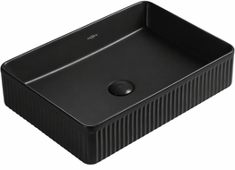 Mexen Grovo rifliuotas stalviršio praustuvas 51 x 37 cm, juodas matinis - 22305185