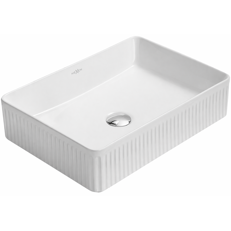 Mexen Grovo rifliuotas stalviršio praustuvas 50 x 34 cm, baltas - 22305000