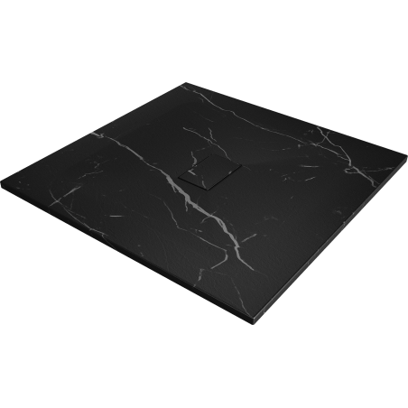 Mexen Hugo keturkampis dušo padėklas SMC 100 x 100 cm, juodas akmuo - 42751010