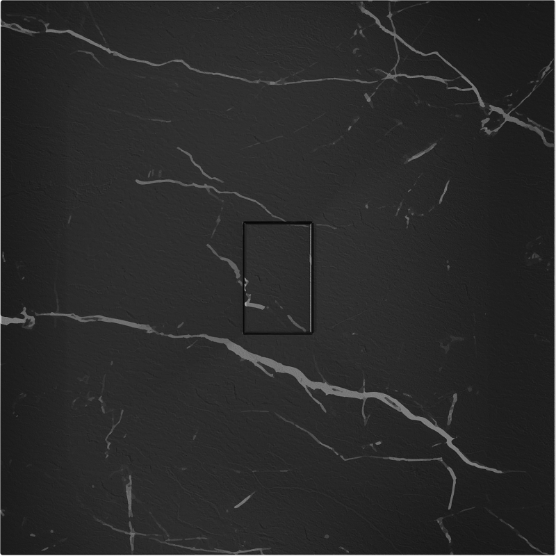 Mexen Hugo keturkampis dušo padėklas SMC 100 x 100 cm, juodas akmuo - 42751010