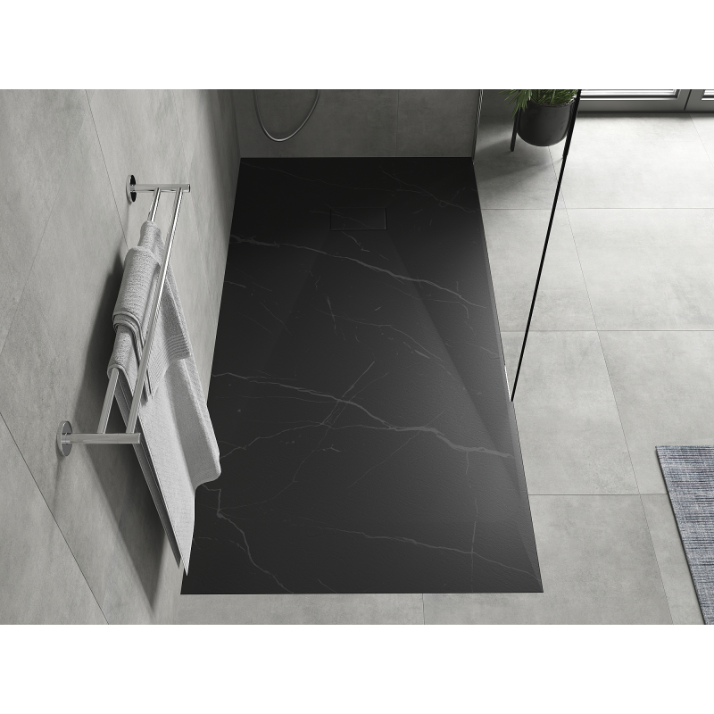 Mexen Hugo stačiakampė dušo padėklas SMC 170 x 80 cm, juodas akmuo - 42758017