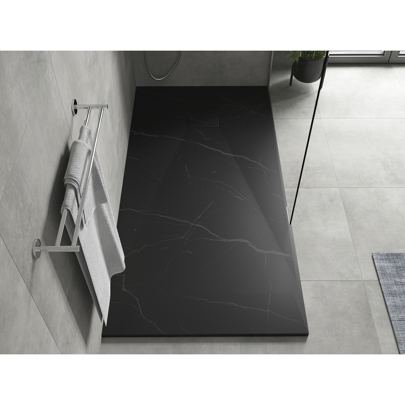 Mexen Hugo stačiakampis dušo padėklas SMC 180 x 80 cm, juoda akmeninė - 42758018