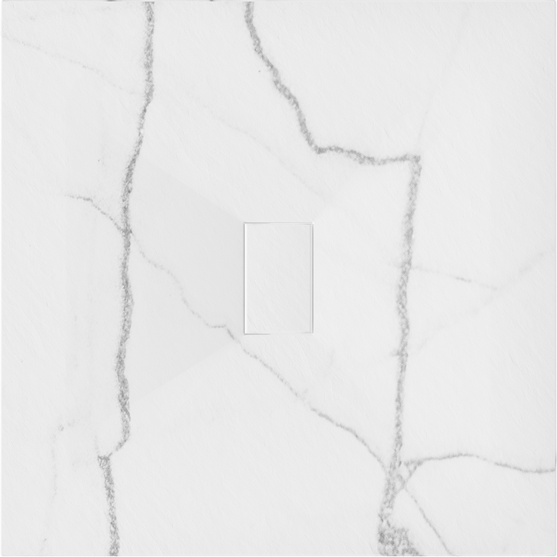 Mexen Hugo kvadratinis SMC dušo padėklas 100 x 100 cm, baltas akmuo - 42151010