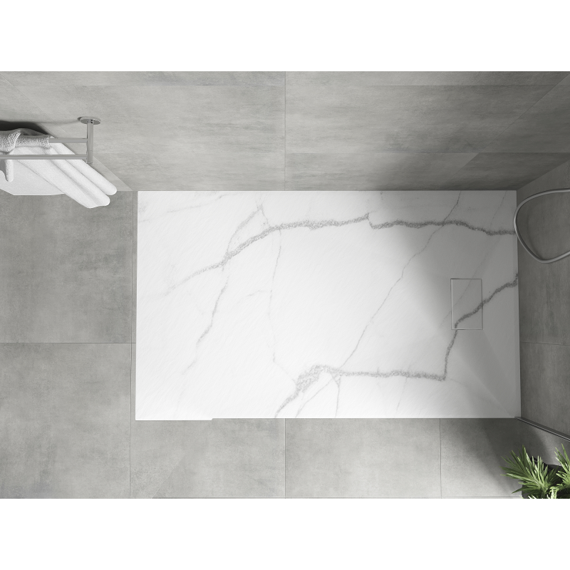Mexen Hugo stačiakampis dušo padėklas SMC 160 x 80 cm, baltas akmuo - 42158016