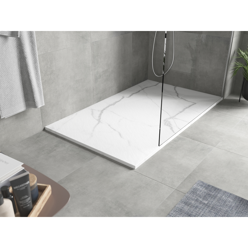 Mexen Hugo stačiakampis dušo padėklas SMC 160 x 80 cm, baltas akmuo - 42158016