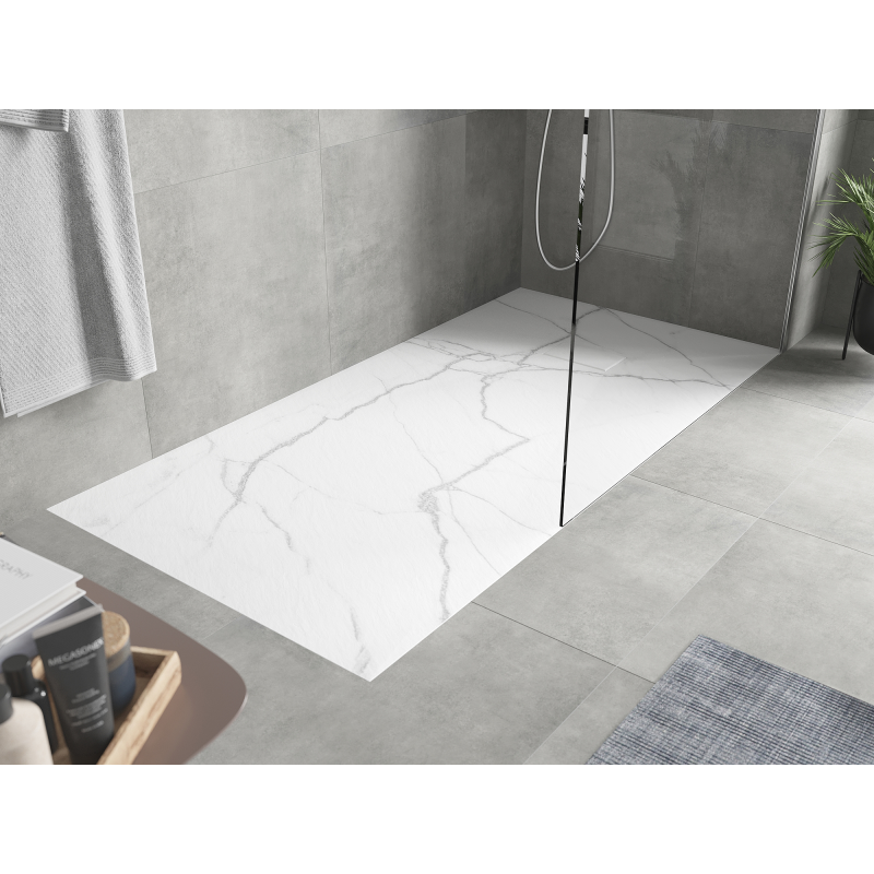 Mexen Hugo stačiakampis dušo padėklas SMC 170 x 90 cm, balto akmens - 42159017