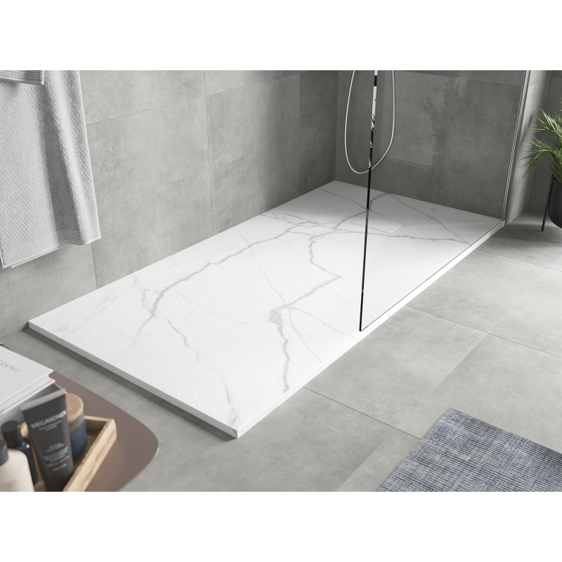 Mexen Hugo stačiakampis dušo padėklas SMC 180 x 80 cm, baltas akmuo - 42158018