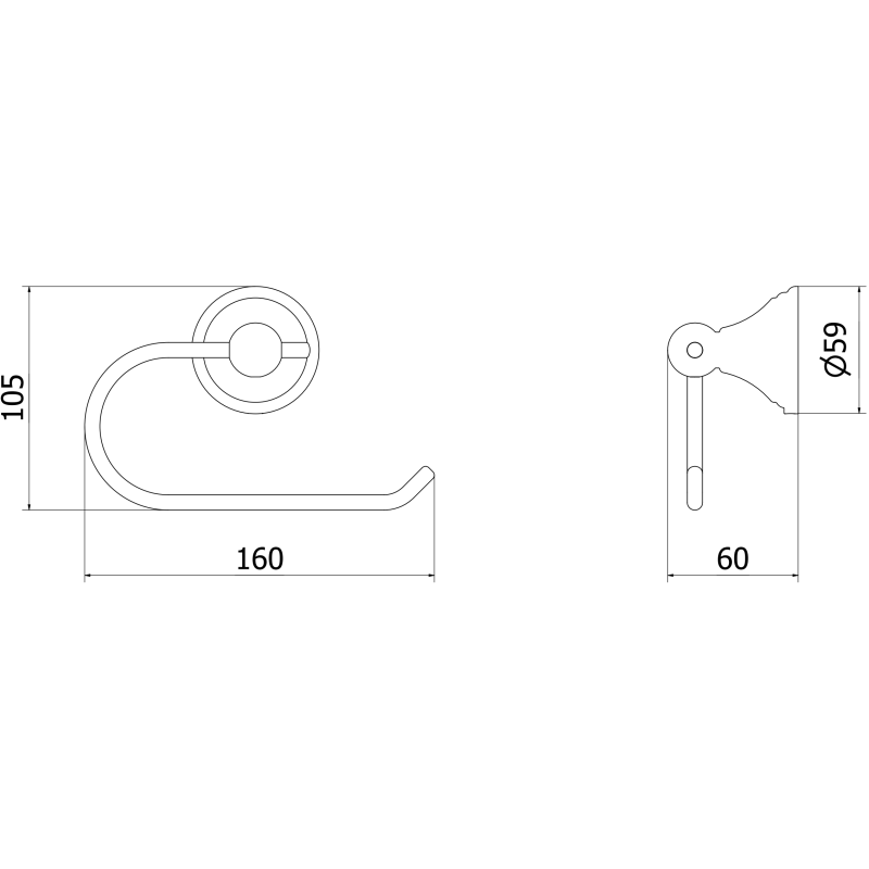 Mexen Lusso tualetinio popieriaus laikiklis, juodas antikinis - 70A16823-79
