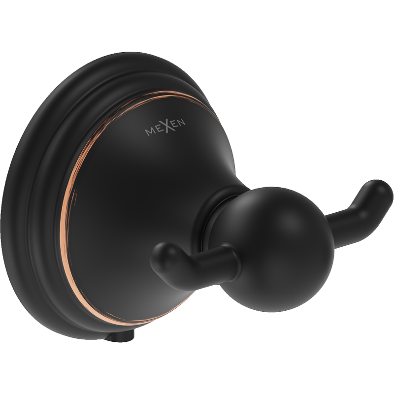 Mexen Lusso dvivietis rankšluosčių kabliukas, juodas antikinis - 70A16812-79