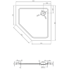 Mexen Flat penkiakampis dušo padėklas slim 80 x 80 cm, juodas, sifonas chromas - 41P708080