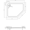 Mexen Flat penkiakampis dušo padėklas slim kairinis 100 x 80 cm, baltas, sifonas chromuotas - 41P108010L