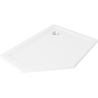 Mexen Flat pentagoninė plokščia dušo padėklas dešinė 100 x 90 cm, baltas, chrominis sifonas - 41P109010R