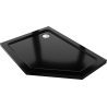 Mexen Flat penkiakampis slim kairinis dušo padėklas 100 x 80 cm, juodas, sifonas chromuotas - 41P708010L