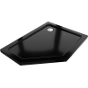 Mexen Flat penkiakampė dušo padėklas slim dešinys 100 x 80 cm, juodas, sifonas chromuotas - 41P708010R
