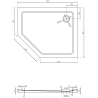 Mexen Flat penkiakampė dušo padėklas slim dešinys 100 x 80 cm, juodas, sifonas chromuotas - 41P708010R