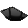 Mexen Flat pusapvalė dušo padėklas slim kairysis 120 x 90 cm, juodas, sifonas auksinis - 41709012L-G