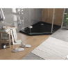 Mexen Flat penkiakampė dušo padėklas slim dešinys 100 x 80 cm, juodas, sifonas chromuotas - 41P708010R