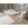 Mexen Flat pusapvalis dušo padėklas slim kairysis 120 x 80 cm, baltas, sifonas juodas - 41108012L-B