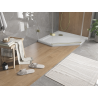 Mexen Flat penkiakampė slim dušo padėklas 80 x 80 cm, baltas, auksinis sifonas - 41P108080-G