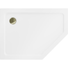 Mexen Flat penkiakampė dušo padėklas slim kairysis 100 x 80 cm, baltas, aukso spalvos sifonas - 41P108010L-G