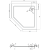 Mexen Flat penkiakampis dušo padėklas slim 90 x 90 cm, baltas, aukso sifonas - 41P109090-G