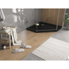 Mexen Flat penkiakampis dušo padėklas slim 80 x 80 cm, juodas, sifonas auksinis - 41P708080-G