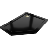 Mexen Flat penkiakampis dušo padėklas slim dešinys 90 x 80 cm, juodas, sifonas auksinis - 41P708090R-G