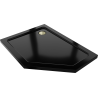 Mexen Flat penkiakampis dušo padėklas slim kairysis 100 x 80 cm, juodas, aukso sifonas - 41P708010L-G
